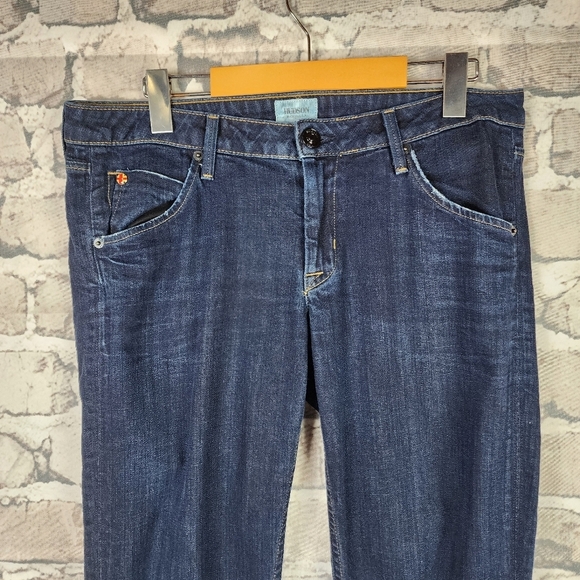 Hudson Jeans Carly Straight Leg Flap Pocket Dark Wash Size 30 Stretch USA - Picture 6 of 16